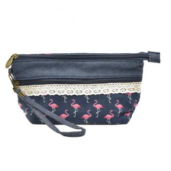 Handtasche Patchwork Kosmetiktasche Navy Flamingo